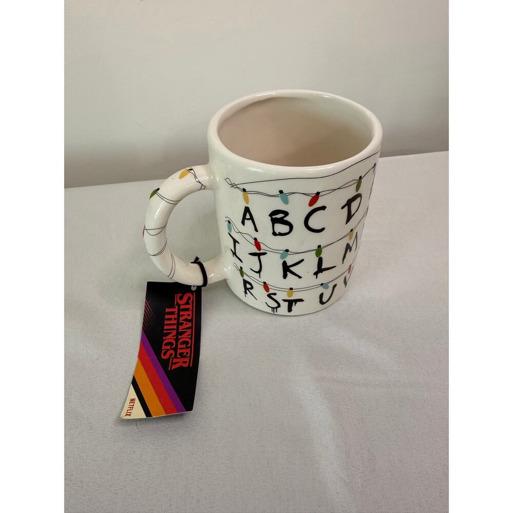 Stranger Things ABC Christmas Lights Ceramic Mug 17.6oz Netflix NWT